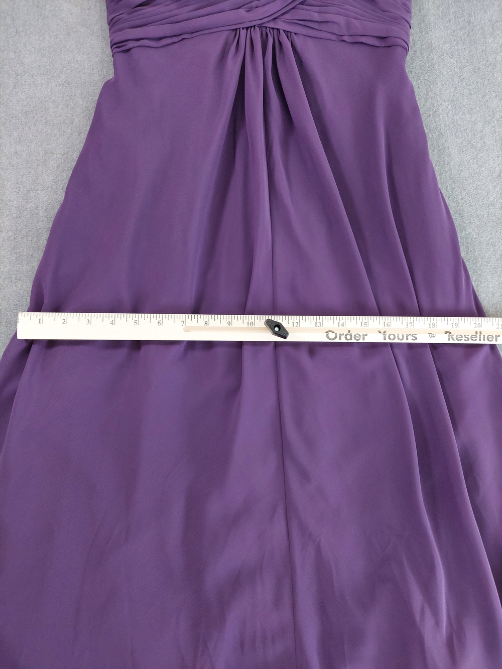 Allure Bridals Bridesmaids 1267 Eggplant Chiffon Strapless Gown Dress 10 - Picture 6 of 10